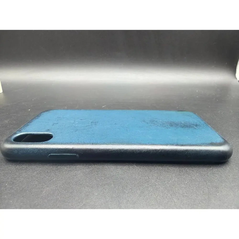 Genuine Apple iPhone X XS Leather Case Blue OEM Original Box Read